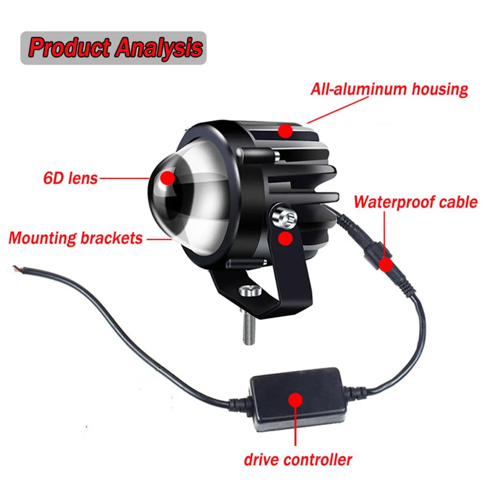 Motorcycle Projector Laser Lig - огляд і ціна Universal Motorcycle Led Headlight Projector