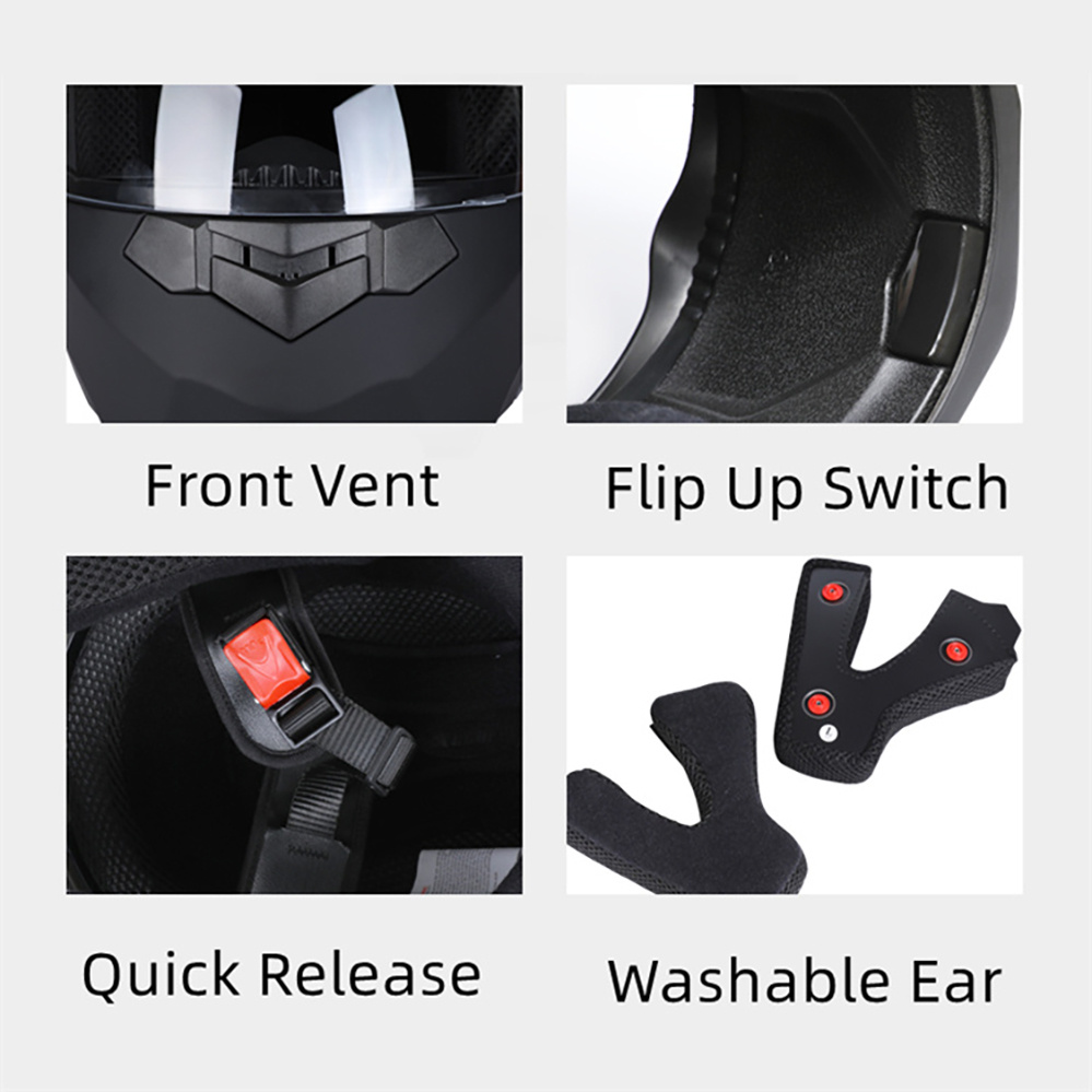Modular Double Lens Motorcycle - огляд і ціна Full Face Motorcycle Helmet With Bluetooth