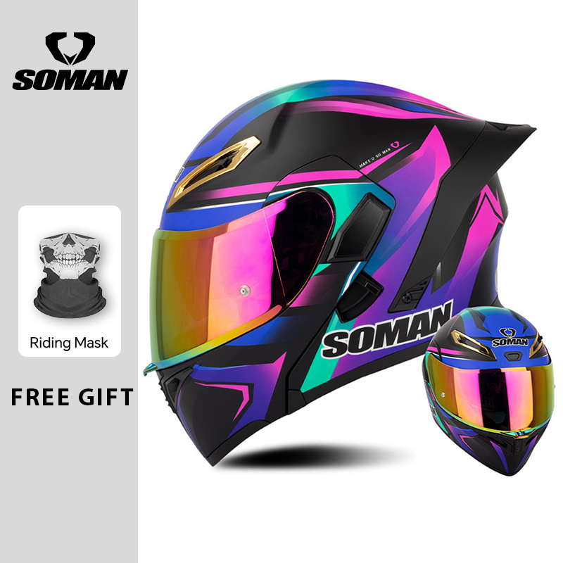 Unisex DOT Approved Dual Visor - огляд і ціна Dual Visor Motorcycle Racing Helmet