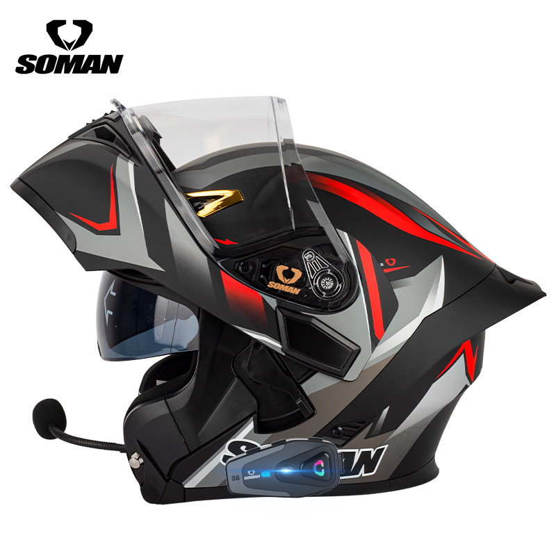 SOMAN Flip Up Motorcycle Helme - огляд і ціна Dual Visor Motorcycle Racing Helmet