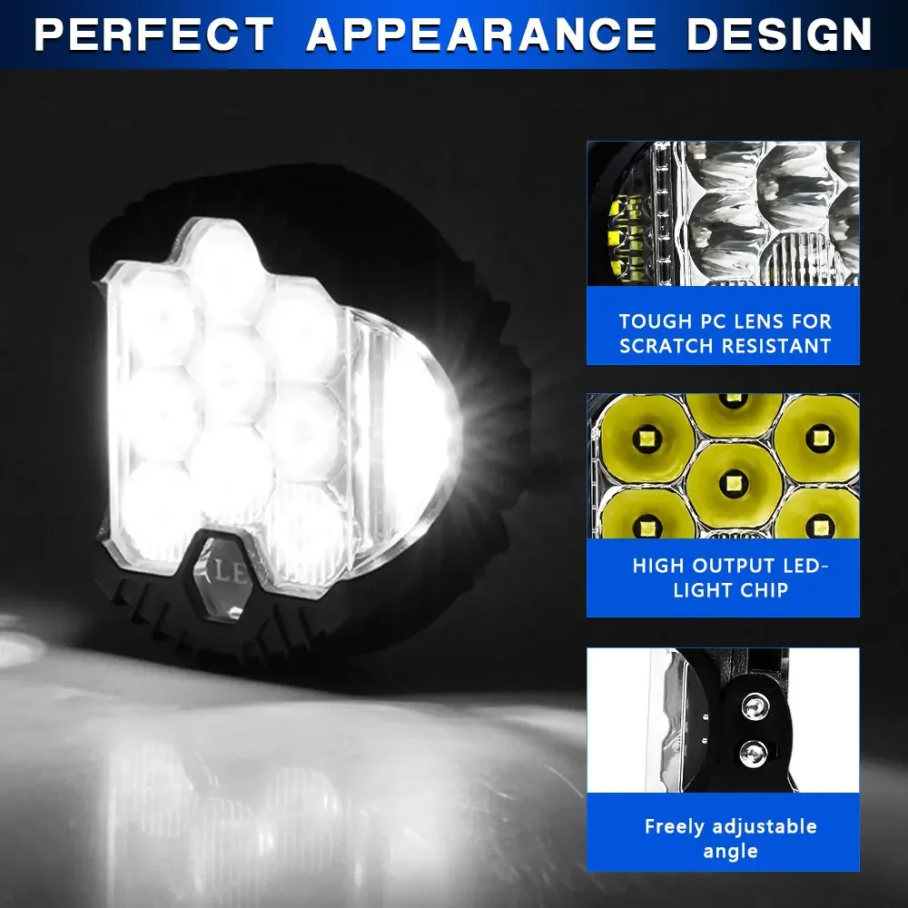 3inch  Led Search Bar Wok Ligh - огляд і ціна Universal Motorcycle Led Headlight Projector