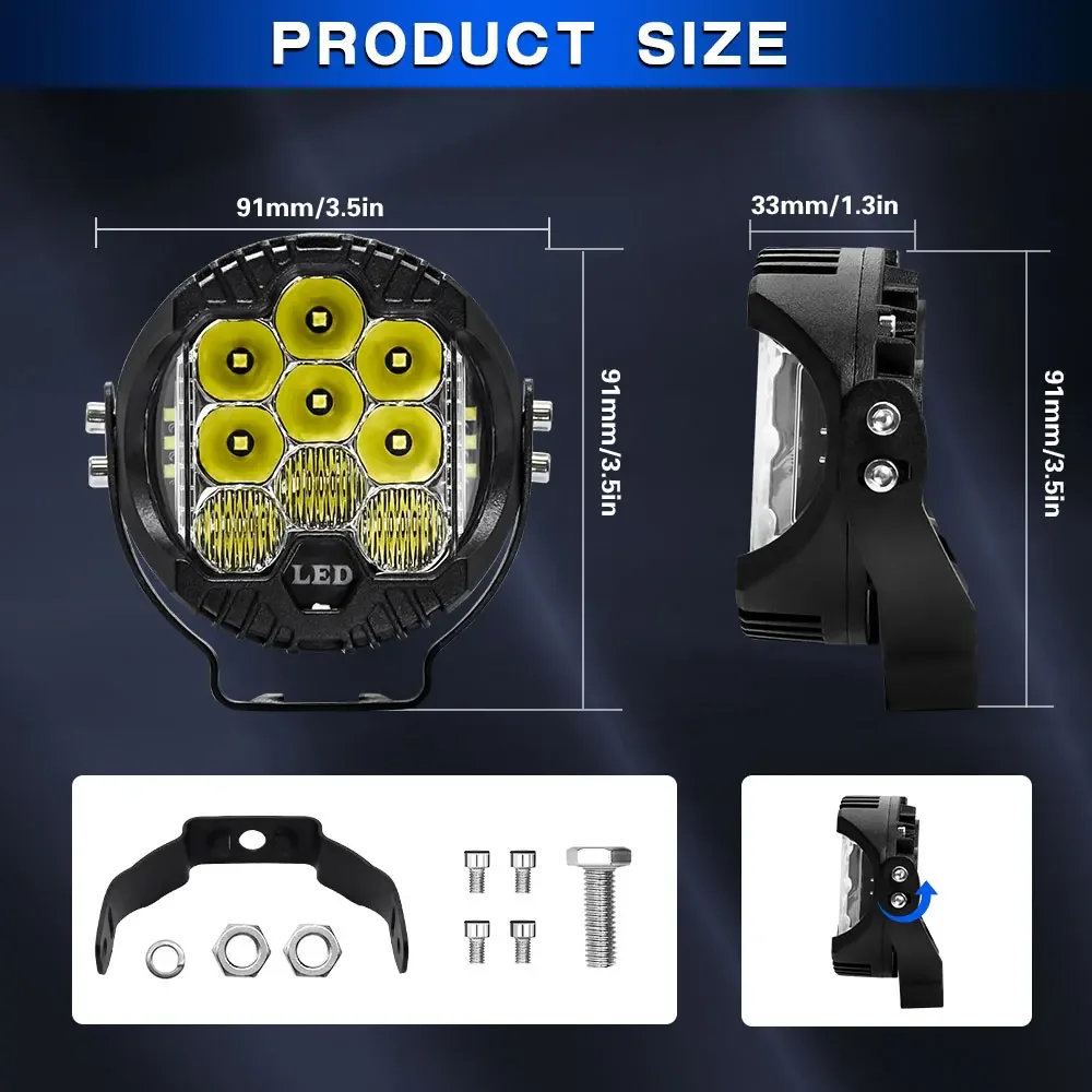 3inch  Led Search Bar Wok Ligh - огляд і ціна Universal Motorcycle Led Headlight Projector