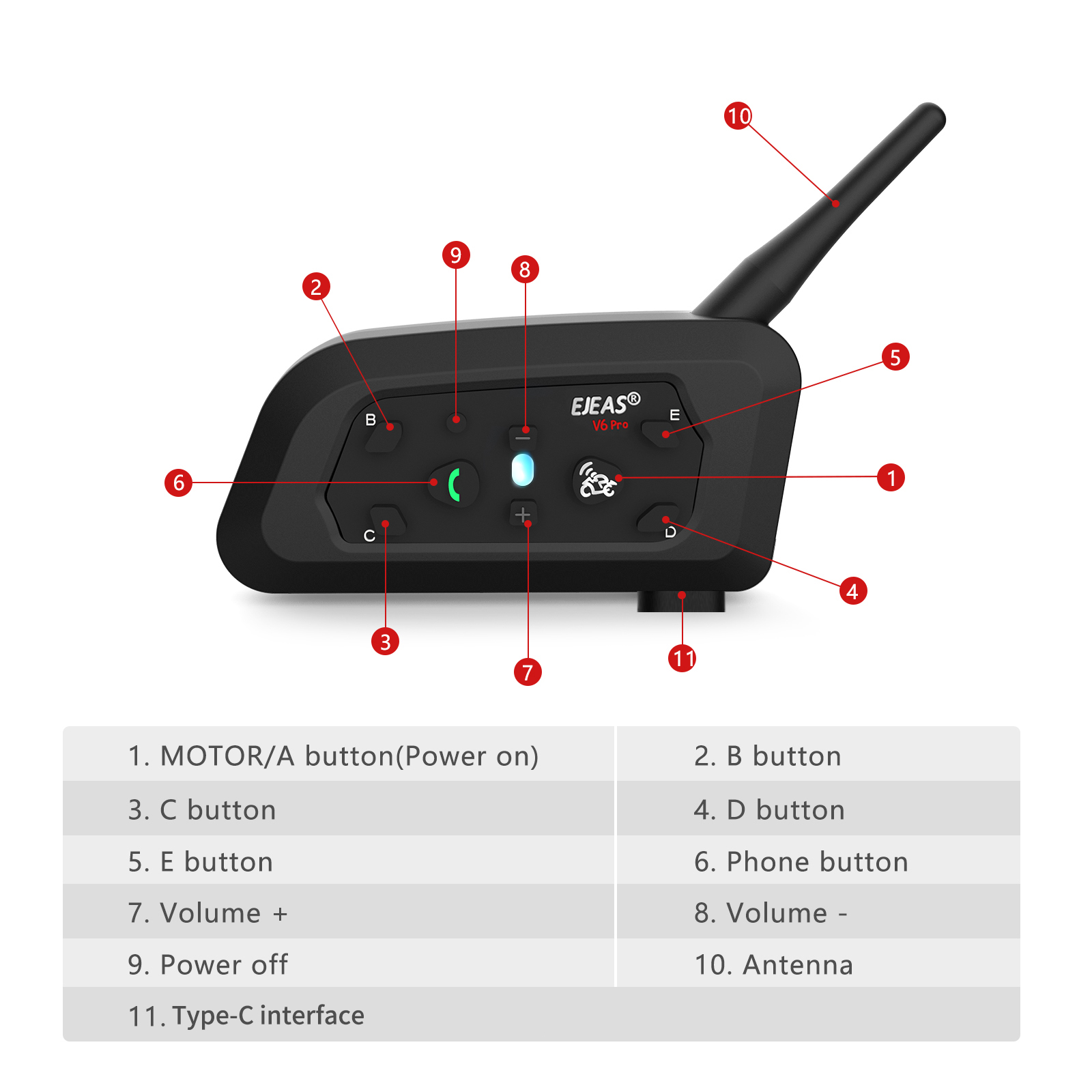 NewEJEAS V6 Pro Full Duplex Mo - огляд і ціна Motorcycle Helmets